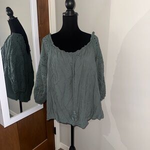 Maurices Green Off-Shoulder Blouse